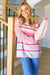 On The Chase Pink & Coral Striped Knit Sweater *online exclusive-[option4]-[option5]-Cute-Trendy-Shop-Womens-Boutique-Clothing-Store