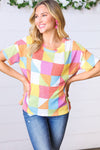 Multicolor Geometric Textured Knit Top *online exclusive-[option4]-[option5]-Cute-Trendy-Shop-Womens-Boutique-Clothing-Store