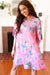 Pink Floral & Animal Print Bell Sleeve Dress *online exclusive-[option4]-[option5]-Cute-Trendy-Shop-Womens-Boutique-Clothing-Store