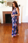 Navy Floral Fit and Flare Sleeveless Maxi Dress *online exclusive-[option4]-[option5]-Cute-Trendy-Shop-Womens-Boutique-Clothing-Store