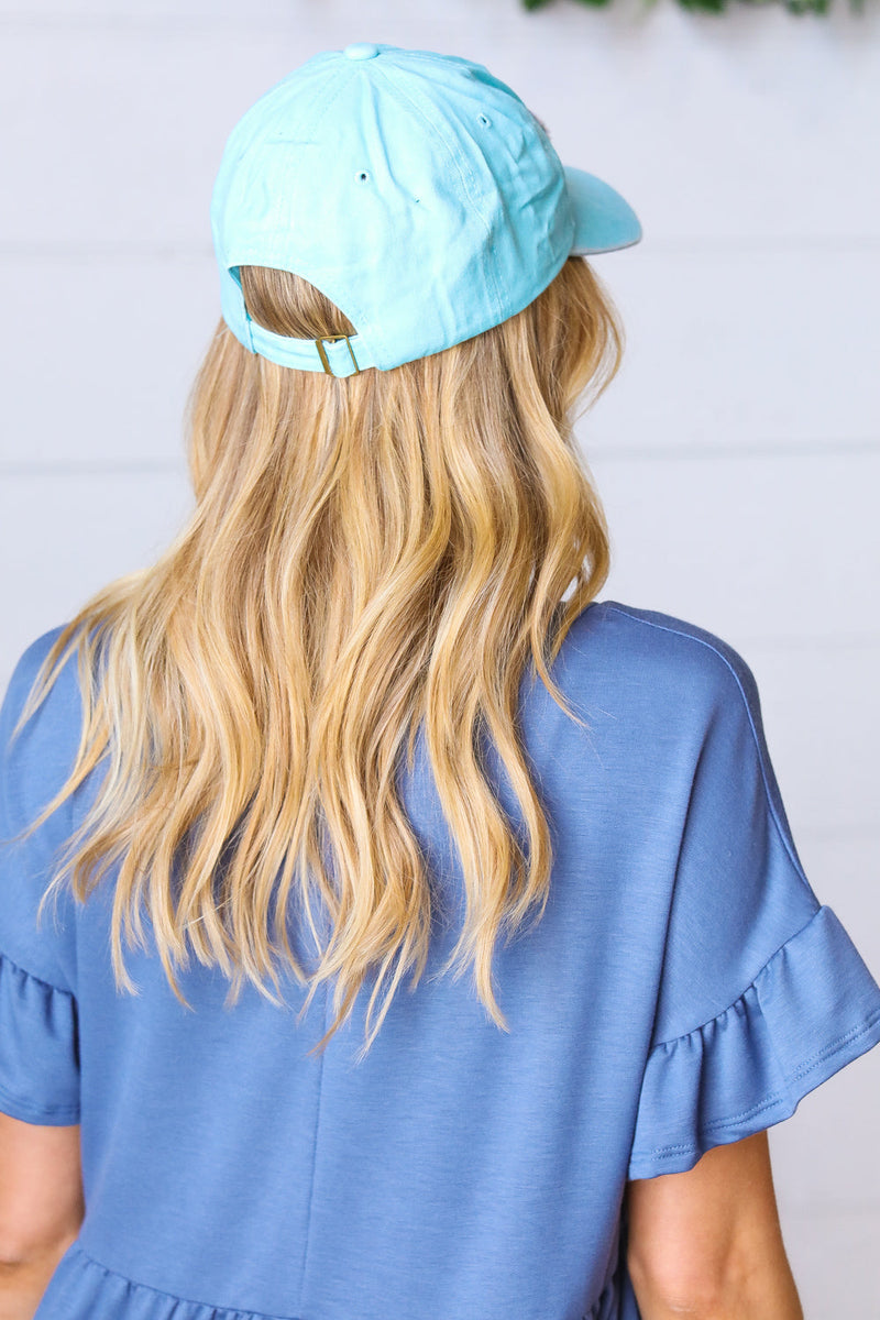 Sky Blue Cotton "MAMA" Adjustable Baseball Cap *online exclusive-One Size Fits All-[option4]-[option5]-Cute-Trendy-Shop-Womens-Boutique-Clothing-Store