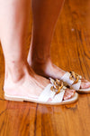 Cream Chain Detail Notched Slide Sandals *online exclusive-[option4]-[option5]-Cute-Trendy-Shop-Womens-Boutique-Clothing-Store