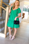 Shamrock Green Sweetheart Tiered Crinkle Dress *online exclusive-[option4]-[option5]-Cute-Trendy-Shop-Womens-Boutique-Clothing-Store