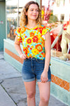 Yellow & Red Floral Flutter Sleeve Top *online exclusive-[option4]-[option5]-Cute-Trendy-Shop-Womens-Boutique-Clothing-Store