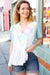 Cream Multi Stripe Lace Up Neck Color Block Top *online exclusive-[option4]-[option5]-Cute-Trendy-Shop-Womens-Boutique-Clothing-Store