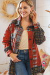 Hunter Green/Rust Brushed Plaid Oversize Shacket *Online Exclusive*-[option4]-[option5]-Cute-Trendy-Shop-Womens-Boutique-Clothing-Store