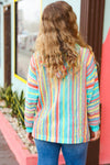 Be Bold Mint Multicolor Stripe Pullover Notched Hoodie *online exclusive-[option4]-[option5]-Cute-Trendy-Shop-Womens-Boutique-Clothing-Store