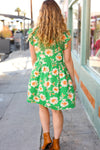 Bright Thoughts Green Floral Frill Mock Neck Ruffle Dress *online exclusive-[option4]-[option5]-Cute-Trendy-Shop-Womens-Boutique-Clothing-Store