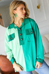 On The Way Up Mint Color Block Button Down Pullover *online exclusive-[option4]-[option5]-Cute-Trendy-Shop-Womens-Boutique-Clothing-Store