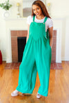 Summer Dreaming Emerald Wide Leg Suspender Overall Jumpsuit *online exclusive-[option4]-[option5]-Cute-Trendy-Shop-Womens-Boutique-Clothing-Store