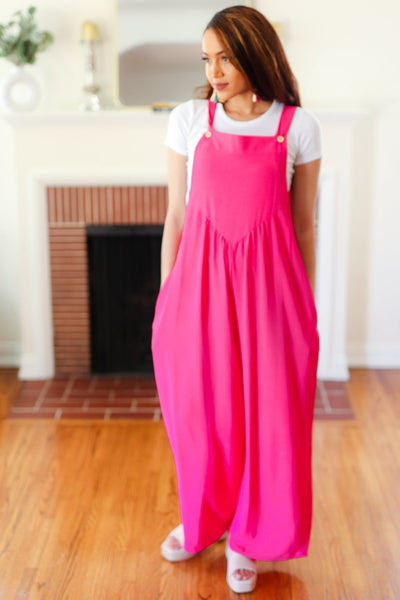 Summer Dreaming Pink Wide Leg Suspender Overall Jumpsuit *online exclusive-[option4]-[option5]-Cute-Trendy-Shop-Womens-Boutique-Clothing-Store