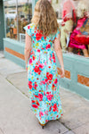 Aqua Floral Fit & Flare Maxi Dress *online exclusive-[option4]-[option5]-Cute-Trendy-Shop-Womens-Boutique-Clothing-Store