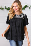 Black Embroidered Smocked Top *online exclusive-[option4]-[option5]-Cute-Trendy-Shop-Womens-Boutique-Clothing-Store