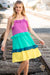 Fuchsia Shoulder Strap Color Block Tiered Ruffle Dress *Online Exclusive*-[option4]-[option5]-Cute-Trendy-Shop-Womens-Boutique-Clothing-Store