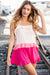 Peach/Fuchsia Ruffle Tiered Sleeveless Crepe Tank Top *online exclusive-[option4]-[option5]-Cute-Trendy-Shop-Womens-Boutique-Clothing-Store
