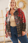 Hunter Green/Rust Brushed Plaid Oversize Shacket *Online Exclusive*-[option4]-[option5]-Cute-Trendy-Shop-Womens-Boutique-Clothing-Store