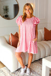 Pink Gingham Check Ruffle Sleeve Dress *online exclusive-[option4]-[option5]-Cute-Trendy-Shop-Womens-Boutique-Clothing-Store