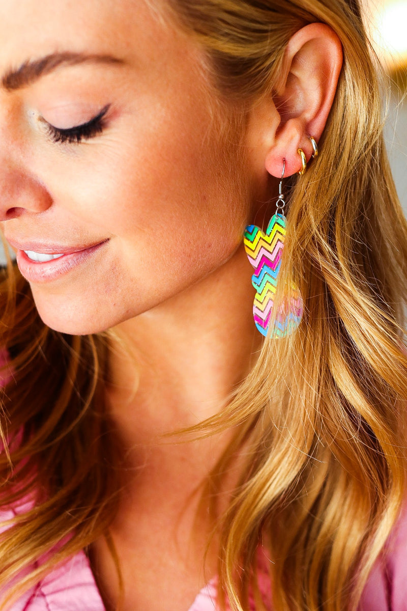 Rainbow Chevron Easter Bunny Dangle Earrings *online exclusive-One Size Fits All-[option4]-[option5]-Cute-Trendy-Shop-Womens-Boutique-Clothing-Store