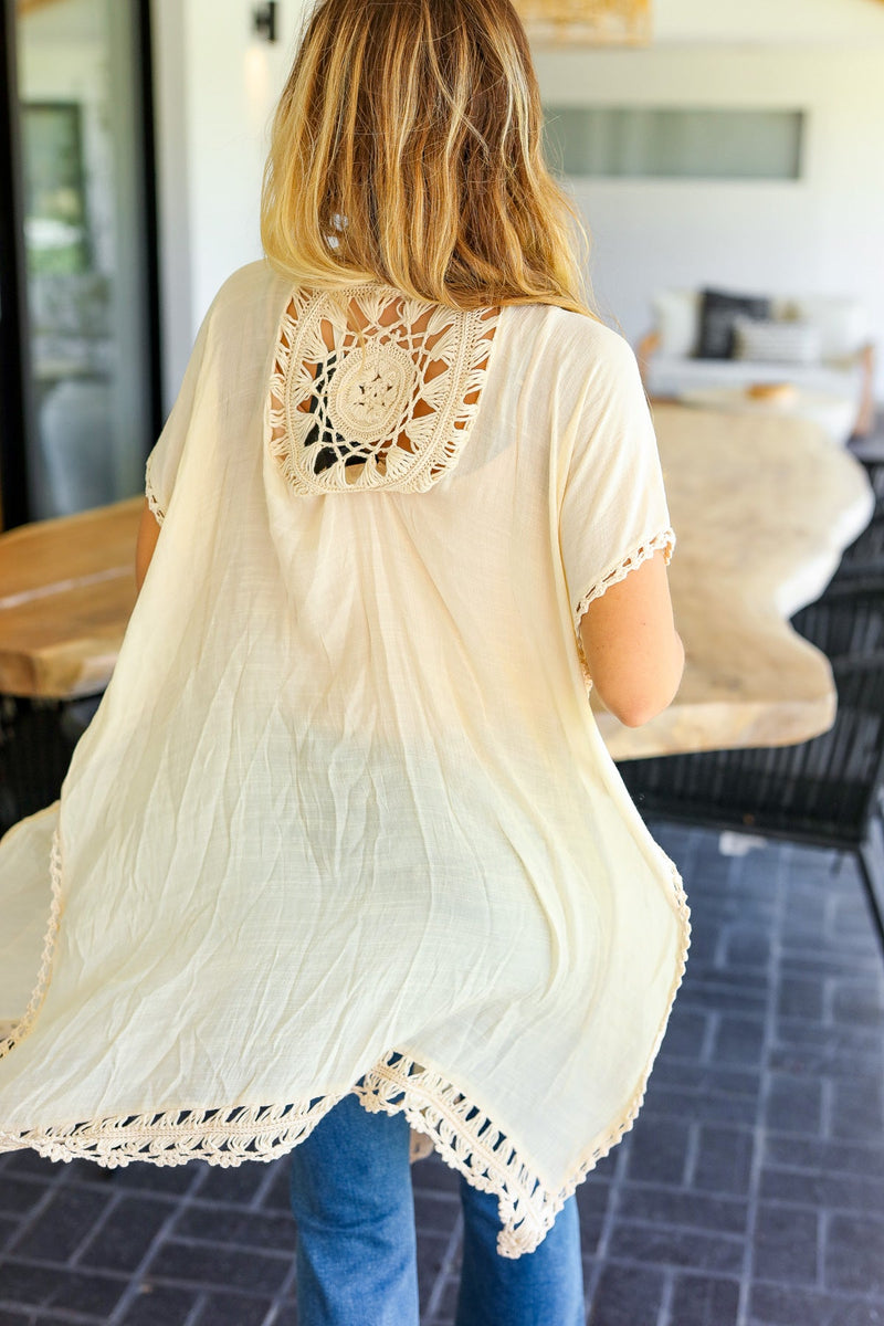 Summer Days Beige Sundial Crochet Kimono *online exclusive-[option4]-[option5]-Cute-Trendy-Shop-Womens-Boutique-Clothing-Store