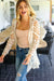 All For You Beige Crochet Long Sleeve Cotton Kimono *online exclusive
