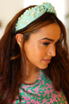 Mint Heart Pearl & Jewel Knot Knit Headband *online exclusive-One Size Fits All-[option4]-[option5]-Cute-Trendy-Shop-Womens-Boutique-Clothing-Store