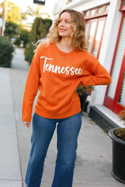 Game Day Orange "Tennessee" Embroidery Pop Up Sweater *online exclusive-[option4]-[option5]-Cute-Trendy-Shop-Womens-Boutique-Clothing-Store