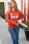 Game Day Burnt Orange "Texas" Embroidery Pop Up Sweater *online exclusive-[option4]-[option5]-Cute-Trendy-Shop-Womens-Boutique-Clothing-Store