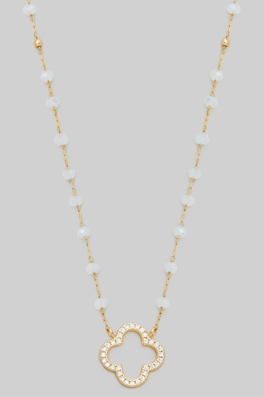 White Beads & Gold Back Closure Necklace-[option4]-[option5]-Cute-Trendy-Shop-Womens-Boutique-Clothing-Store