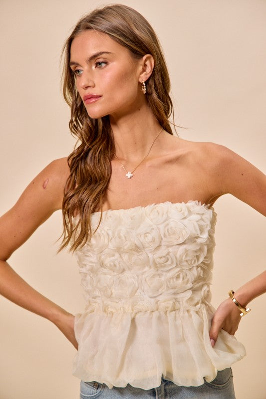 White Roses Peplum Top-[option4]-[option5]-Cute-Trendy-Shop-Womens-Boutique-Clothing-Store