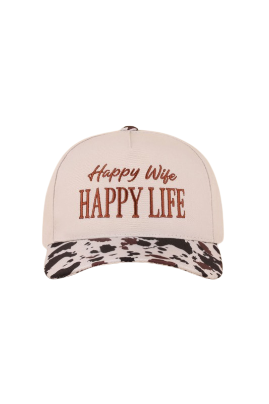 "Happy Wife, Happy Life" Two-Tone Cap