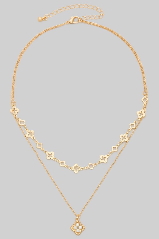 Looking For Love Layered Clover Necklace-[option4]-[option5]-Cute-Trendy-Shop-Womens-Boutique-Clothing-Store