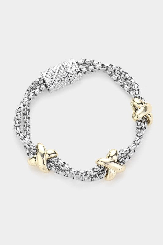 Triple Pleasure Mesh Chain Magnetic Bracelet-Cute-Trendy-Shop-Womens-Boutique-Clothing-Store