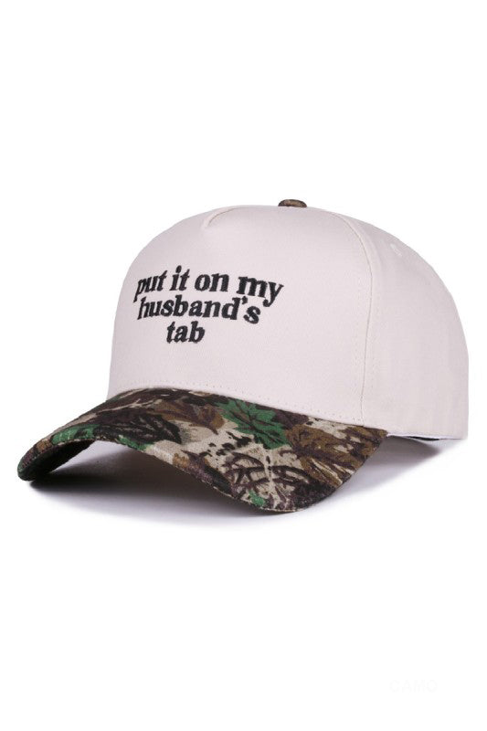 "Put It On My Husband's Tab" Cap-Camouflage-[option4]-[option5]-Cute-Trendy-Shop-Womens-Boutique-Clothing-Store