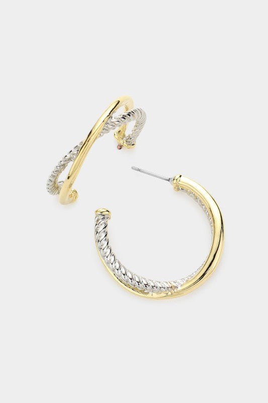 Don't Lose These Two Tone Hoops-[option4]-[option5]-Cute-Trendy-Shop-Womens-Boutique-Clothing-Store