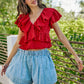 It All Makes Sense Red Ruffle Top-[option4]-[option5]-Cute-Trendy-Shop-Womens-Boutique-Clothing-Store