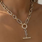Double Agent Two-Tone Pave Toggle Necklace