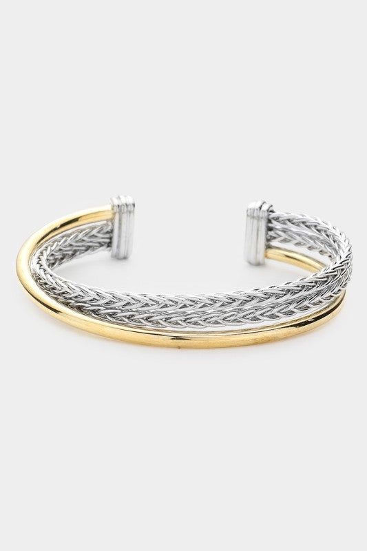 I Deserve It Two Tone Cuff Bracelet-[option4]-[option5]-Cute-Trendy-Shop-Womens-Boutique-Clothing-Store
