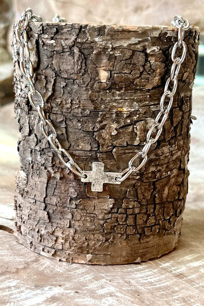 Cross My Heart Silver Chain Necklace-[option4]-[option5]-Cute-Trendy-Shop-Womens-Boutique-Clothing-Store