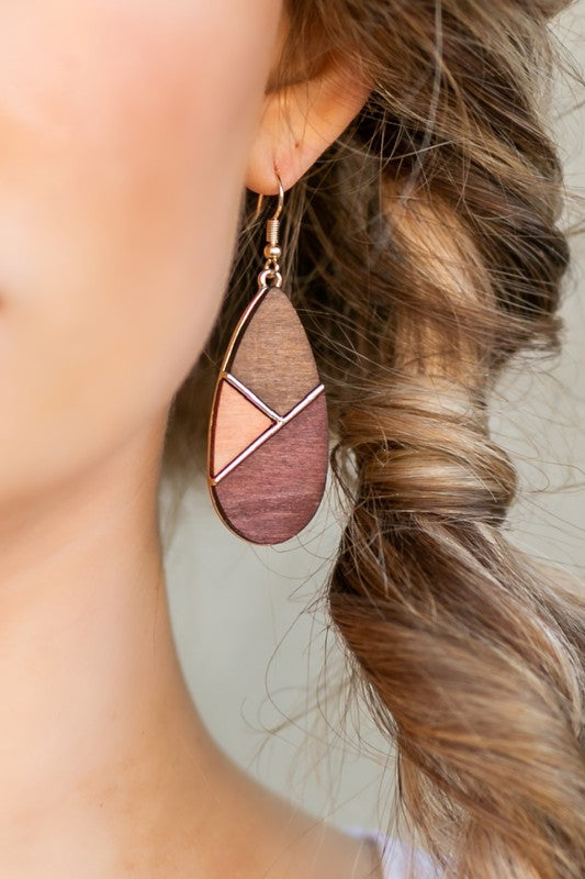One of a Kind Inlaid Wooden Earrings-Brown-[option4]-[option5]-Cute-Trendy-Shop-Womens-Boutique-Clothing-Store