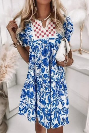 Look at the Clouds Blue Floral Flowy Dress *Online & In Store*-[option4]-[option5]-Cute-Trendy-Shop-Womens-Boutique-Clothing-Store