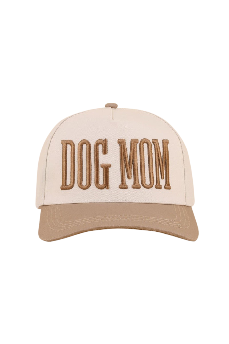 Dog Mom Two Tone Baseball Cap-Mocha-Cute-Trendy-Shop-Womens-Boutique-Clothing-Store