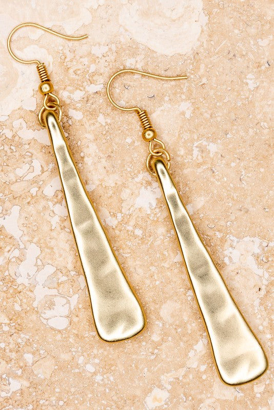 Set The Bar Gold Hammered Earrings-[option4]-[option5]-Cute-Trendy-Shop-Womens-Boutique-Clothing-Store