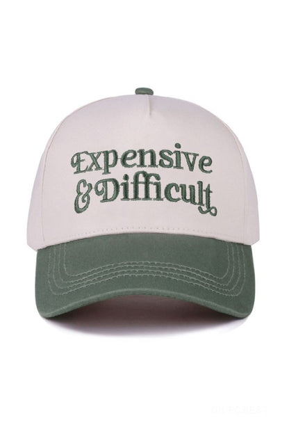 "Expensive & Difficult" Canvas Cap-Forest Green-[option4]-[option5]-Cute-Trendy-Shop-Womens-Boutique-Clothing-Store