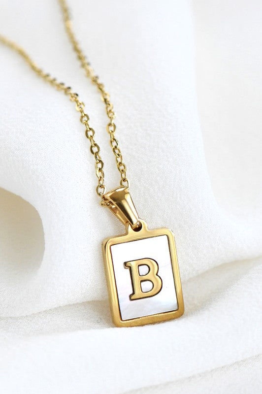 Gold Initial Tag Necklace A - W-E-[option4]-[option5]-Cute-Trendy-Shop-Womens-Boutique-Clothing-Store
