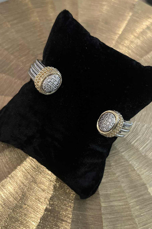 Be The Answer Two Tone Cuff Bracelet-[option4]-[option5]-Cute-Trendy-Shop-Womens-Boutique-Clothing-Store