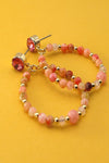 Pay Day Beaded Hoop Earrings Peach-[option4]-[option5]-Cute-Trendy-Shop-Womens-Boutique-Clothing-Store