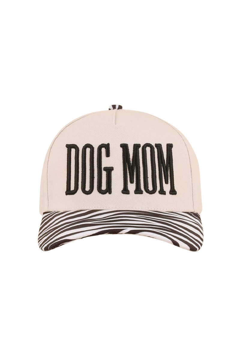 Dog Mom Two Tone Baseball Cap-Zebra-Cute-Trendy-Shop-Womens-Boutique-Clothing-Store