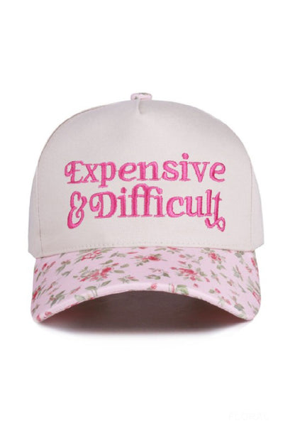 "Expensive & Difficult" Canvas Cap-Floral-[option4]-[option5]-Cute-Trendy-Shop-Womens-Boutique-Clothing-Store