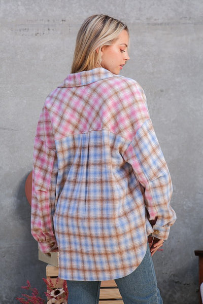 Take It Away Pink & Blue Plaid Jacket-[option4]-[option5]-Cute-Trendy-Shop-Womens-Boutique-Clothing-Store