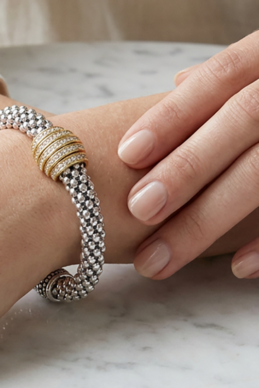 Spoil Me A Little Two Tone Pave Bracelet-[option4]-[option5]-Cute-Trendy-Shop-Womens-Boutique-Clothing-Store